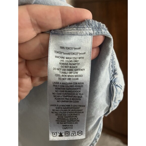 Calvin Klein Jeans Women's Blue Roll-Tab Sleeve Utility Shirt Top Plus Size 2X - Picture 6 of 8